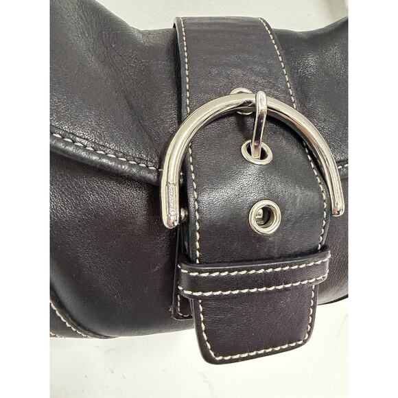 Y2K Coach HO50-9247 Small Vintage Black Soho Leather Shoulder Bag 90’s Silver - Picture 4 of 16
